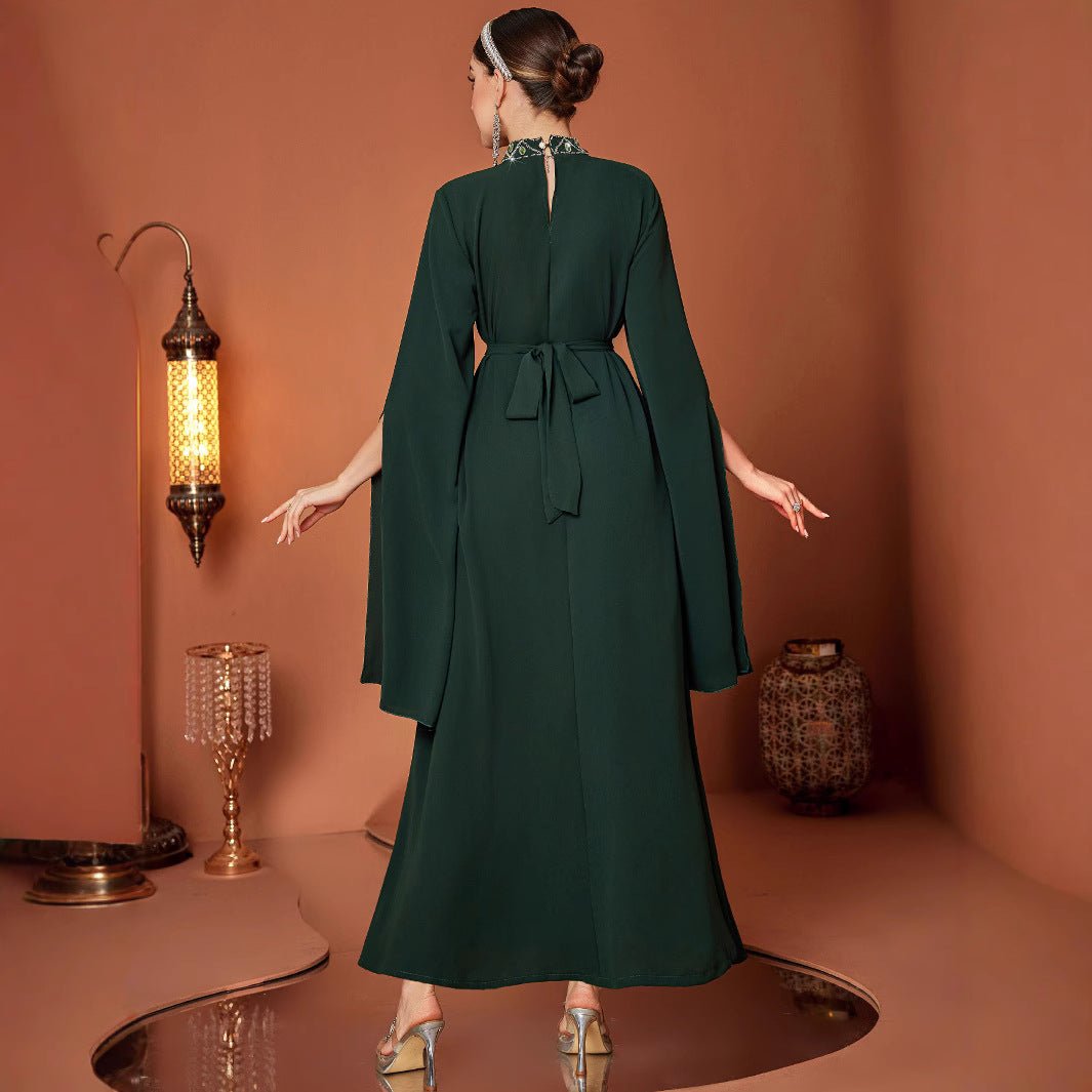 Emerald Green Emerald Green Luxury Beaded Evening Dress for Women - Rebecca Fashion