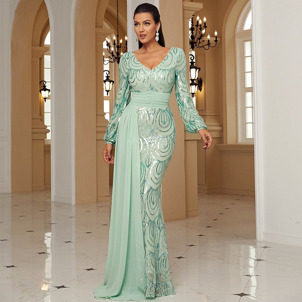 Emerald Muse Emerald Muse Luxury Green Evening Dress for Women - Rebecca Fashion