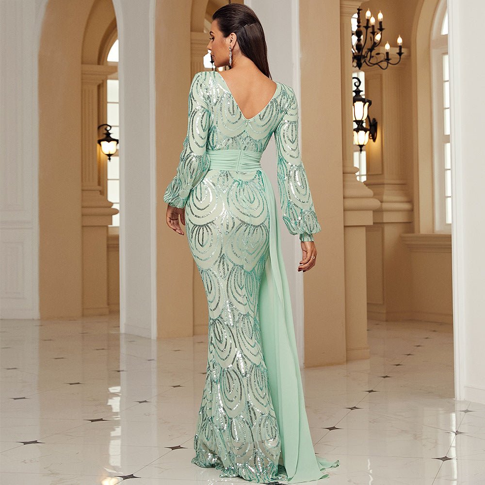 Emerald Muse Emerald Muse Luxury Green Evening Dress for Women - Rebecca Fashion