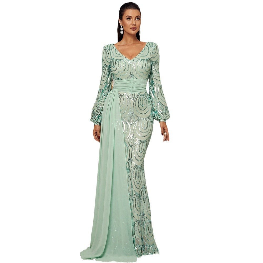 Emerald Muse Emerald Muse Luxury Green Evening Dress for Women - Rebecca Fashion